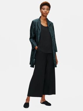 Eileen Fisher Metallic Dark Green Long Jacket